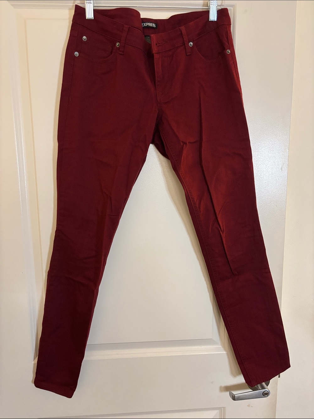 Express Women's Skinny Jeans in Deep Burgundy